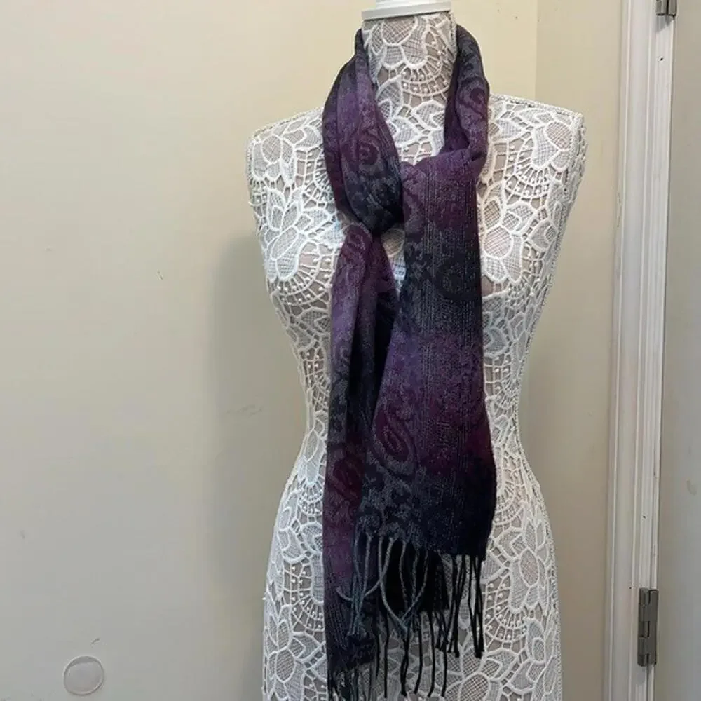 Steve Madden Women's Mid Weight Ombre Paisley Muffler Ombre MADE IN ITALY